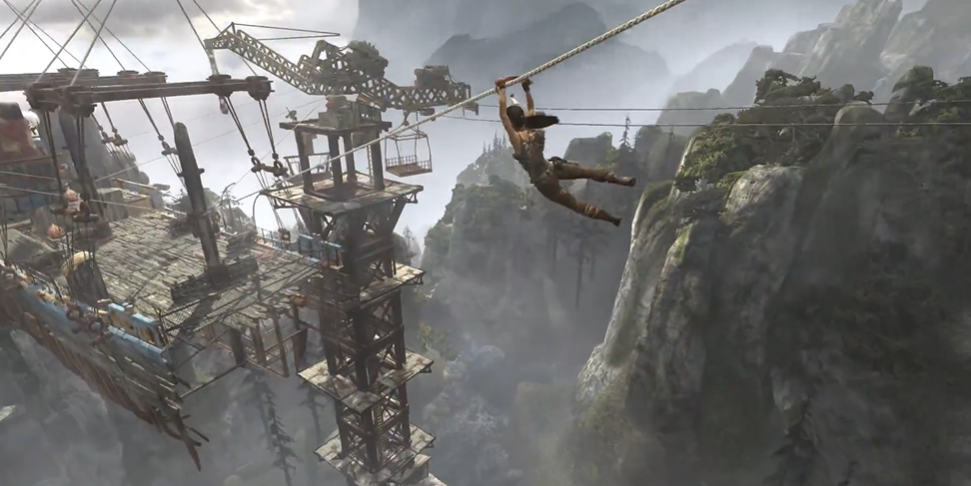 古墓丽影滑索那一关怎么过