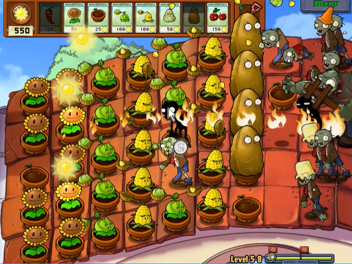 95版植物大战僵尸5-8怎么过